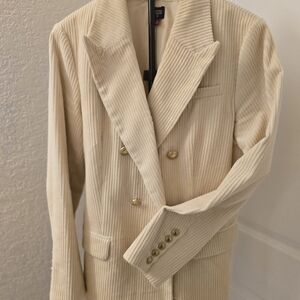 Rowing Blazers Cream Double-Breasted Corduroy Blazer